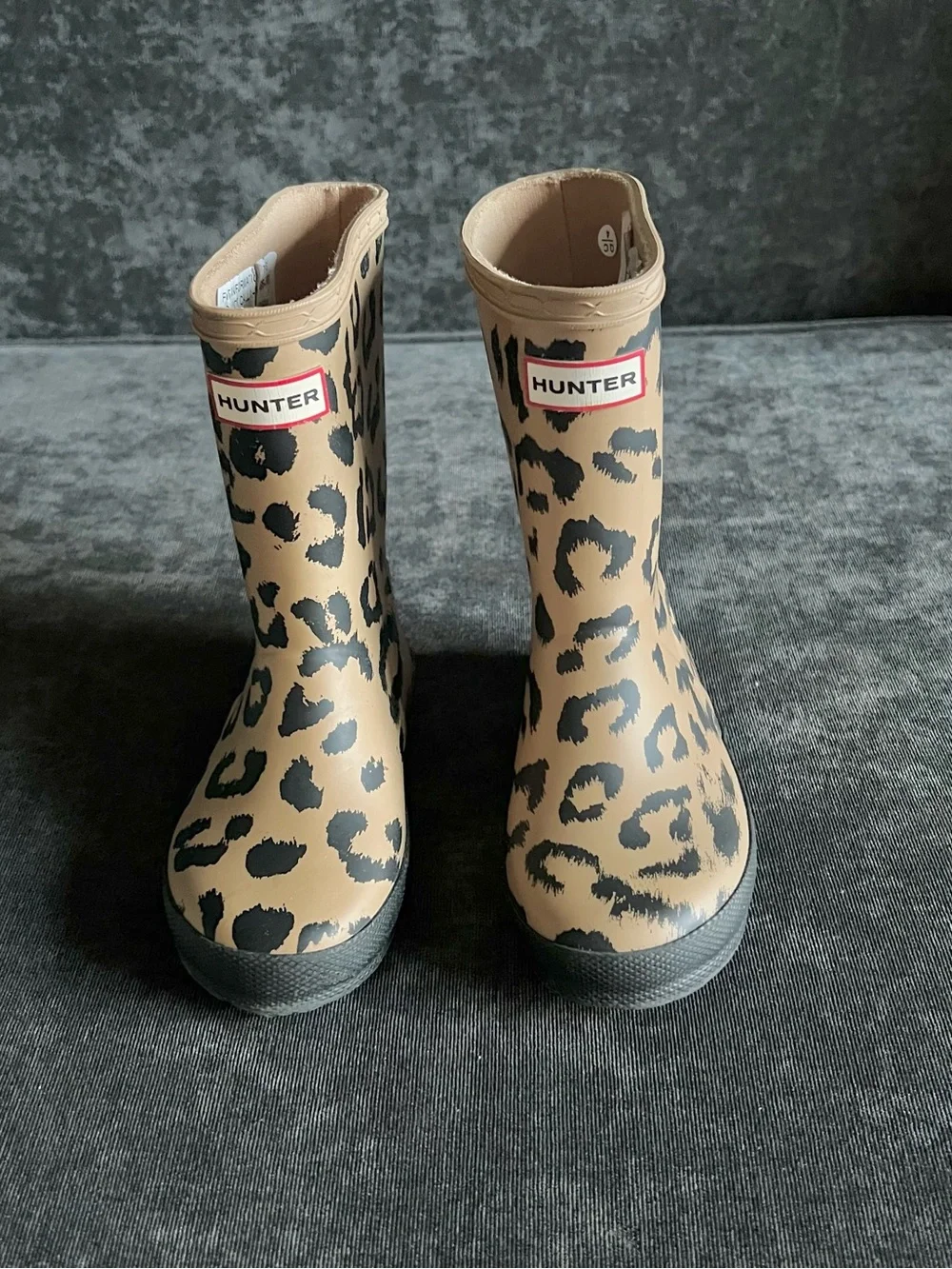 Hunter Kids Tawny Leopard Boots Size 10